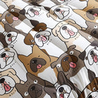 Kawaii Dog Comforter Full Size,Dogs Comforter Set for Kids Teens Girls Boys,3Pcs Bedding Set Printed Comforter with 2 Pillowcases,Down Alternative,Soft and Lightweight，Full Size