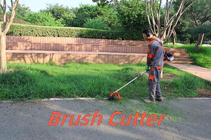 Gas Brush Cutter 2 Cycle Multifunctional Pole Saw Hedge Trimmer Attachments EPA Compliant Aircooled Shoulder Strap Lawn Garden Tool System Yard Farm