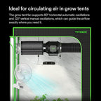 VIVOSUN AeroWave A6 Grow Tent Clip Fan, Patented Portable Auto Oscillating Fan 6” with 2-Speed, Strong Airflow but Low Noise, and Fully-Adjustable Tilt for Hydroponic Ventilation, White, 1-Pack
