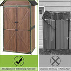 Outdoor Storage Shed Cabinet Strong Iron Frame Surrounding Garden Tool Storage with Adjustable Shelfs,Large Space