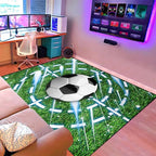Football Rug for Boys Room - Soccer Rug for Boys Room Football Printed Rug for Kids Room Football Decor for Boys Bedroomsports Ball Doormat for Living Room Bedroom,3'×4'