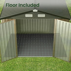 GVDV 8x6 FT Outdoor Metal Storage Shed with Floor, 7.3x5.3 FT Base Durable Garden Shed with Updated Frame Structure for Backyard, Patio, Tool Storage, All-Weather Shelter for Bike, Gardening Tools