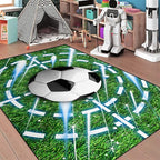 Football Rug for Boys Room - Soccer Rug for Boys Room Football Printed Rug for Kids Room Football Decor for Boys Bedroomsports Ball Doormat for Living Room Bedroom,4'5''×6'