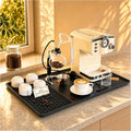 Caketime 2 In 1 Silicone Coffee Bar Mat Accessories for Ninja Coffee Maker with Detachable Dish Drying Rug Kitchen Counter Under Sink Drainer Appliances Dorm Room Decor 16"x24" Extra Large Black