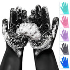 ALPENKOK Silicone Dishwashing Gloves with Scrubber – Non-Slip Silicone Gloves for Washing Dishes | Household Use