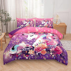 Tailor Shop Kids Bedding Set for Girls Unicorn Comforter Set Full Girls Bedding Sets All Season with 2 Pillowcase……