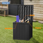 50 Gallon Deck Box, Resin Outdoor Indoor Waterproof Storage Box, Lockable Storage Box With Handle for Patio Furniture - Garden Tools - Swimming Pool Tools UV-Resistant, Black