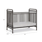 Namesake Abigail 3-in-1 Convertible Metal Crib in Vintage Iron, Greenguard Gold Certified