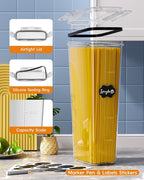 Airtight Food Storage Containers with Lids, 15 PCS Kitchen and Pantry Organization Canisters, BPA-Free, PVC-Free, Food-grade Plastic Leak-proof Jars for Cereal, Flour, Sugar, Extra 24 Labels & Marker