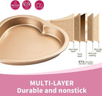 Yomvzake Heart Shaped Cake Pan, 8 Inch Heart Shollow Baking Sheet Cake Tray for Valentine's Day Cake Cookie Baking