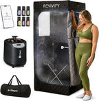 LifePro Revivify Portable Sauna Box – at Home Sauna Tent with Adjustable Heat Levels & Timer – Foldable, Easy-to-Use Personal Steam Room for Home with 2.6L Steamer, Essential Oils and App Control