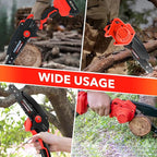 Mini Chainsaw Cordless Portable 6 Inch Handheld Chain Saw with Security Lock Small Electric Chainsaw with 2 Rechargeable Batteries for Wood Cutting Tree Trimming Gardening Camping