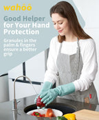 LANON wahoo Skin-Friendly Cleaning Gloves, Unlined Dishwashing Rubber Gloves, Kitchen, Non-Slip, Surf Spray, Small