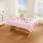 Smiry Rectangle Waterproof Heavy Duty Vinyl Tablecloths, 60 x 120 Inch | Wipeable Washable Floral Embossed Table Cover for Kitchen and Dining Room, Indoor & Outdoor Use, Dirty Pink