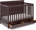 Graco Hadley 5-in-1 Convertible Crib with Drawer (Espresso) – Crib with Drawer Combo, Includes Full-Size Nursery Storage Drawer, Converts from Baby Crib to Toddler Bed, Daybed and Full-Size Bed