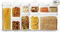 Felli Flip Tite Storage Container with 4 Inch Lid SQUARE & RECTANGLE, Air Tight Ring Seal Top Clear Acrylic Canister Jar, Spice Pasta Cereal Snack Pantry Organizer, Gift Set for Women (10pk, Variety)