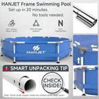 Eco-Friendly Odorless Above Ground Pool Swimming Pools for Kids: 5ft x 15in - PE Material, Reinforced Steel Frame Round