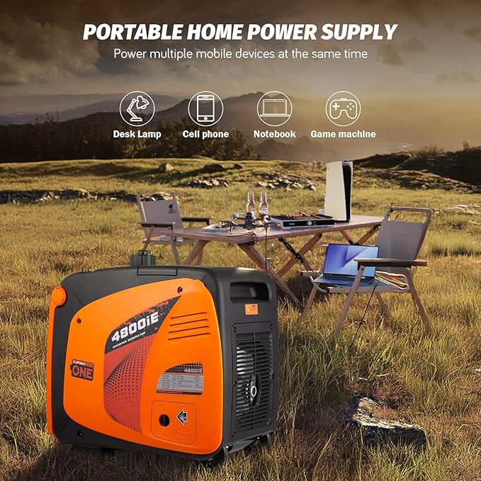 LIFAN 4800W Portable Inverter Generator with Dual Start Mode – Quiet, Fuel-Efficient, and Compact for Home, RV, and Outdoor Use (LF4800iE)