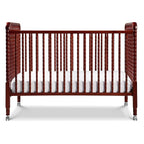 DaVinci Jenny Lind 3-in-1 Convertible Crib in Rich Cherry, Removable Wheels, Greenguard Gold Certified