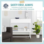 Arlo Changing Table in White, Made of Solid New Zealand Pinewood, Non-Toxic Finish, Comes with Water Resistant Mattress Pad & Safety Strap