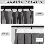 Macochico Natural Grey 100% Blackout Linen Curtains 96 Inches Long Pinch Pleated Curtains for Bedroom Living Room Nursery Farmhouse Insulated Sound Reducing Drapery with Tieback 84”Wx96”L 1 Panel