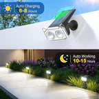 LETMY Solar Spot Lights Outdoor Waterproof with Bigger LED, 4 Pack Auto ON/OFF 135°Adjustable Solar Lights Outdoor, 2-in-1 Wall Lights & 2 Modes Landscape Spotlights for Tree Yard Pathway Garden Decor
