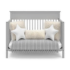 Storkcraft Carmel 5-in-1 Convertible Crib (Pebble Gray) - GREENGUARD Gold Certified, Converts to Toddler Bed & Full-Size Bed, Fits Standard Full-Size Crib Mattress, 4 Adjustable Mattress Heights