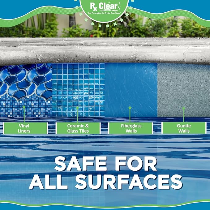 Rx Clear 3" Inch Chlorine Tabs | 5 Pounds | Individual Stabilized Chlorinating Tablets for Sanitizing Swimming Pools | Long Lasting, Slow Dissolving, and UV Protected