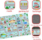 Kids Car Rug, 5' 3" x8' City Life Traffic Road Playmat for Toy Cars Trains, Non-Slip Race Track Carpet Educational Fun Area Rugs for Boy and Girl Bedroom Nursery