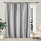 Macochico 100”Wx102”L 100% Blackout Pinch Pleated Linen Curtains for Sliding Door Bedroom Living Room Farmhouse Thermal Insulated Light Grey Burlap Drapes with Tieback 1 Panel Shabby Chic Style
