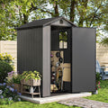 Patiowell 4 x 4 FT Plastic Outdoor Storage Shed with Floor, Garden Tool Shed with Two Windows and Single Lockable Door for Garden, Backyard, Lawn, Easy to Install, Dark Grey(Fit-it Shed)