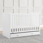 GAP babyGap Graham 4-in-1 Convertible Crib with Storage Drawer - Greenguard Gold Certified, Bianca White