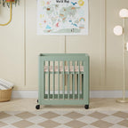 Babyletto Yuzu Convertible All-Stages Bassinet, Midi, Full-Size Crib in Light Sage, Greenguard Gold Certified, Portable & Adjustable with Conversion Kits and Pads Included