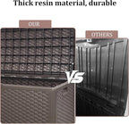 80 Plus Gallon Outdoor Storage Box, Waterproof Resin Deck Box Outdoor Storage Bin for Patio, Poolside, and Garden, Lockable & UV-Resistant, Ideal for Small Spaces, Brown