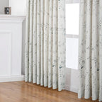 Pinch Pleated Floral Linen Curtains, 84 Inch Wide by 102 Inch Long Printed Curtains for Privacy Light Filtering, Suitable for Living Rooms and Sunrooms.2 Panels