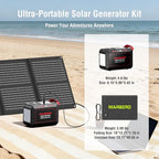 MARBERO 237Wh Solar Generator with Solar Panel Included Portable Power Station 300W Pure Sine Wave with Foldable Solar Panel 60W Set for Camping Outdoor Hiking Fishing Emergency
