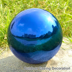 Nerien 6 Inch Gazing Ball, Stainless Steel Garden Mirror Globe, Polished Ornament Sphere, Hollow Floating Reflective Hemisphere, Home Outdoor Pond Housewarming Swimming Pool Decoration Gift, Blue