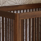 babyletto Gelato 4-in-1 Convertible Mini Crib in Natural Walnut and Brushed Gold Feet, Greenguard Gold Certified