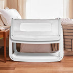 SnuzPod4, Bassinet Bedside Sleeper - Comfortable Baby Crib and Bed, 3D Breathable Mattress, Fits Bed with Adjustable Max. Height of 28.5”, Machine Washable Mesh Liner (White)