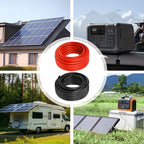 10 AWG Solar Cable 50FT Red + 50FT Black Tinned Copper Wire, 10 Gauge Solar Panel Wire for RV, Automotive, Trailer, Marine, Outdoors