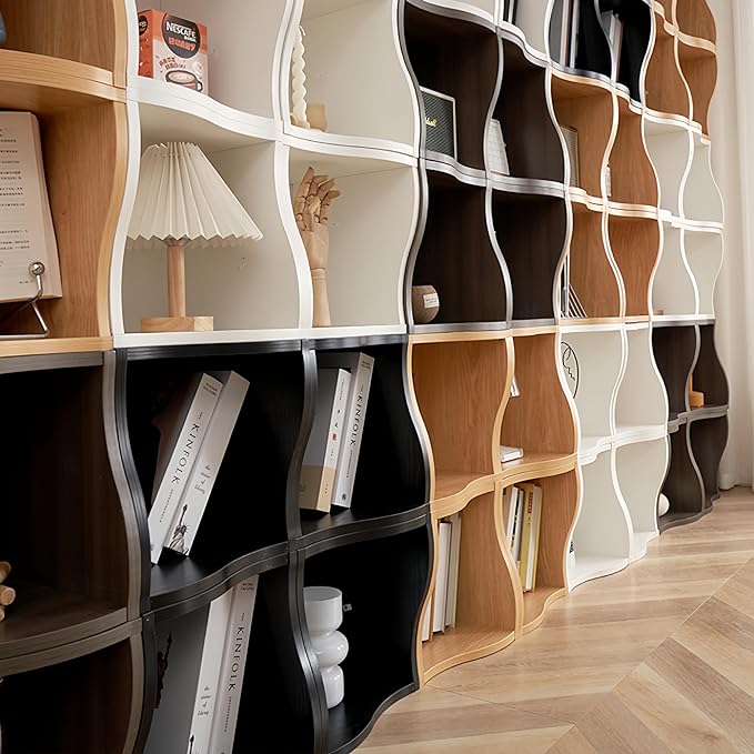 DIY Bookcase, 2 Cube Storage Organizer, Stackable Modular Book Shelf for Bedroom, Living Room, Office, Closet