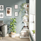 Small Corner Shelf, Modern 5-Tier Wall Corner Bookshelf, Stylish Bookcase Storage Rack for Small Space,Living Room. Bedroom