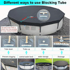 16 Ft Pool Cover, with Automatic Drain Round Pool Cover, One-Piece Quick Installation and Removal Above Ground Pool Cover, Preventing Waterlogging, UV Protected Solar Swimming Pool Cover