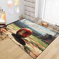 Football Rug - Football Decor for Boys Bedroom Soccer Rug for Play Area Football Printed Rug for Kids Room Basketball Rugs for Teen Boys Bedroom Playmat Area Rugs for Kids Rooms,2'5''×4'
