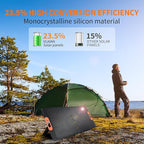 100W Portable Solar Panel for Power Station Generator,100 Watt Foldable Solar Panel Charger with MC4 Output,3-in-1 DC Connector,23.5% High Efficiency for Outdoor Camping RV Travel(100W)