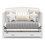 Graco Benton 5-in-1 Convertible Crib with Drawer (White) - Converts from Baby Crib to Toddler Bed, Daybed and Full-Size Bed, Fits Standard Full-Size Crib Mattress, Adjustable Mattress Support Base