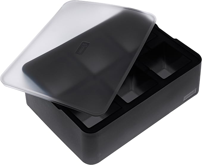 LURCH Germany ICE Former Cube - Silicone Tray for 6 Ice Cubes (2x2'')