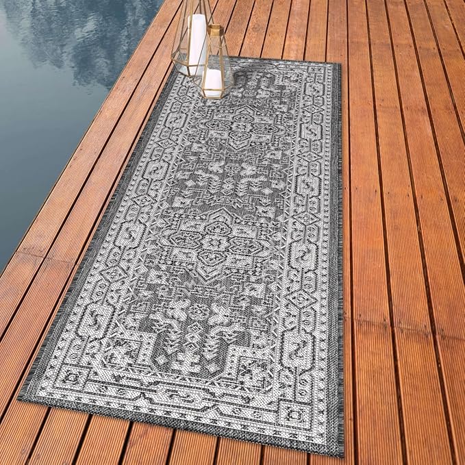 Keen Home Design Terrace Outdoor Runner Rug - 2x10 Washable Indoor/Outdoor Rug for Patio, Kitchen, Balcony, Beach, Garden, Deck and Porch, Size: 2'2"x9'11"