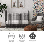 Little Seeds Monarch Hill Ivy Metal Baby Crib, Black