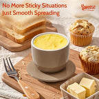 Sweese Counter with Water Line for Fresh Spreadable Butter - French Butter Keeper with Lid - Housewarming Gift For The One Who Has It All - Latte Brown